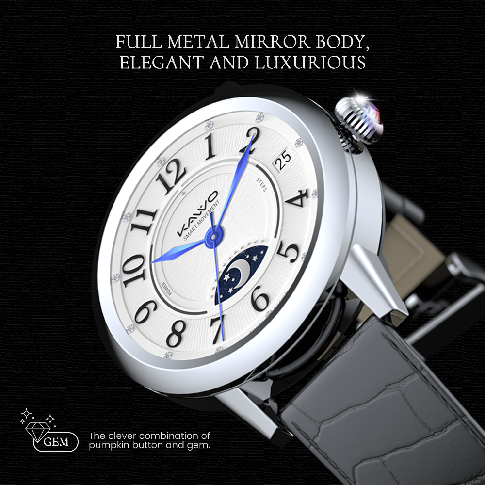 KAVVO Date - White Gold - Baby Pink Strap