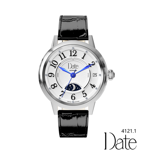 KAVVO Date - White Gold - Midnight Black Strap