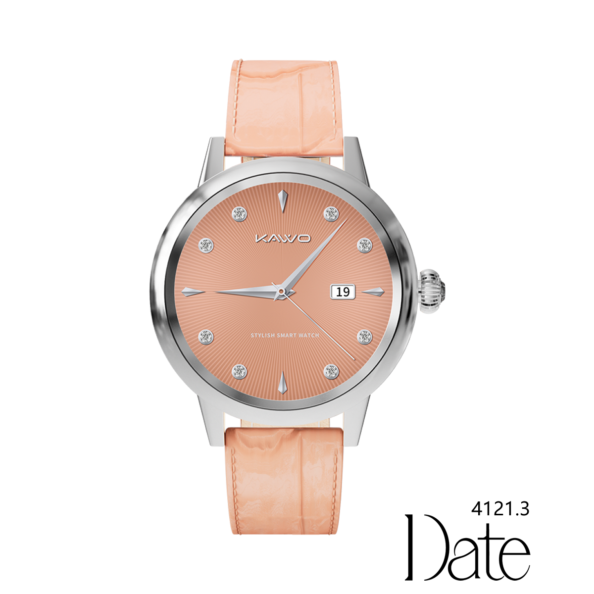 KAVVO Date - White Gold - Baby Pink Strap