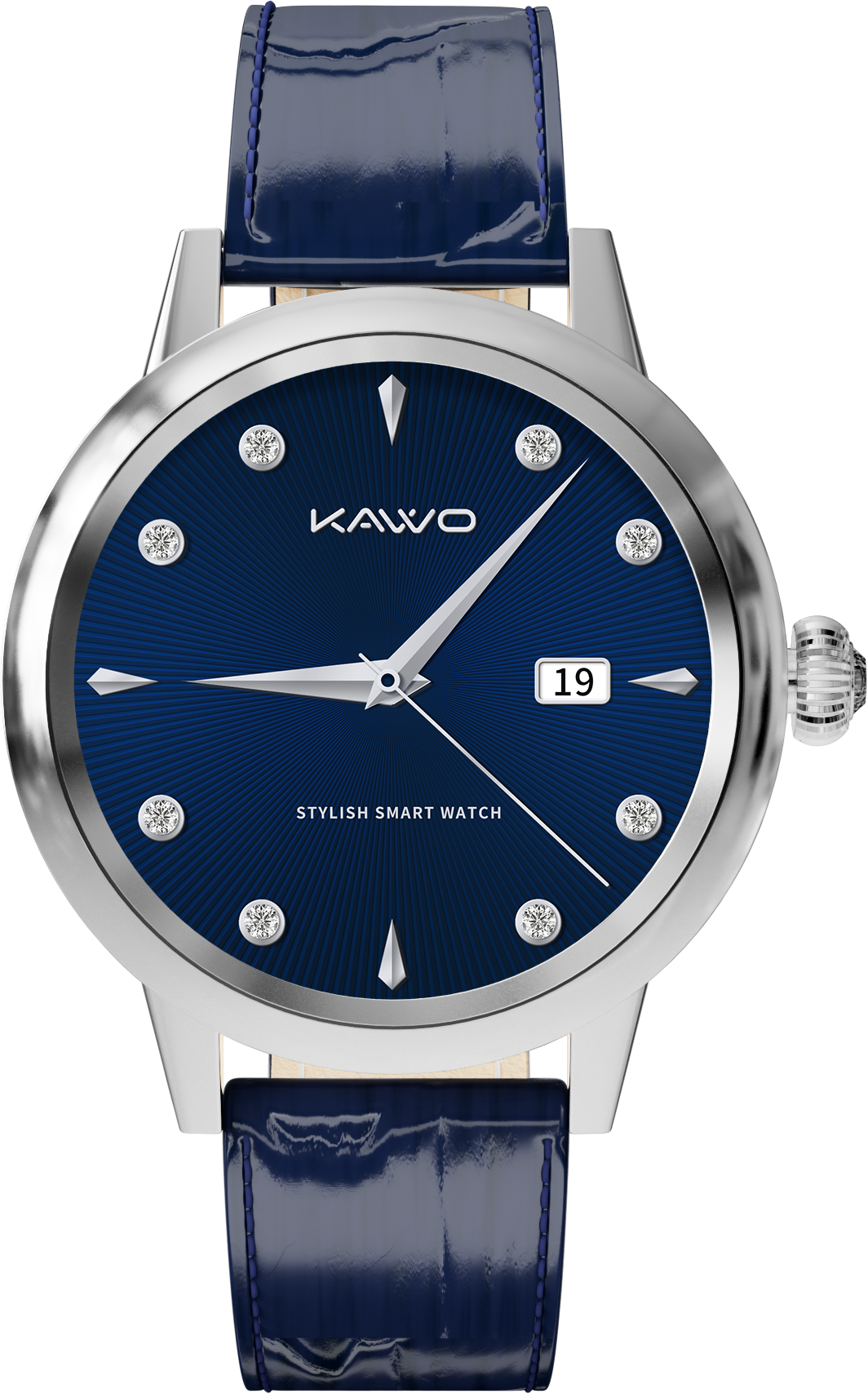 KAVVO Date - White Gold - Royal Blue Strap