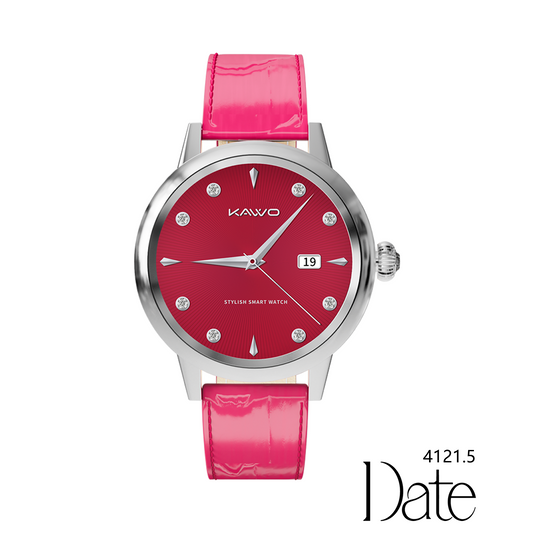 KAVVO Date - White Gold - Rose Red Strap