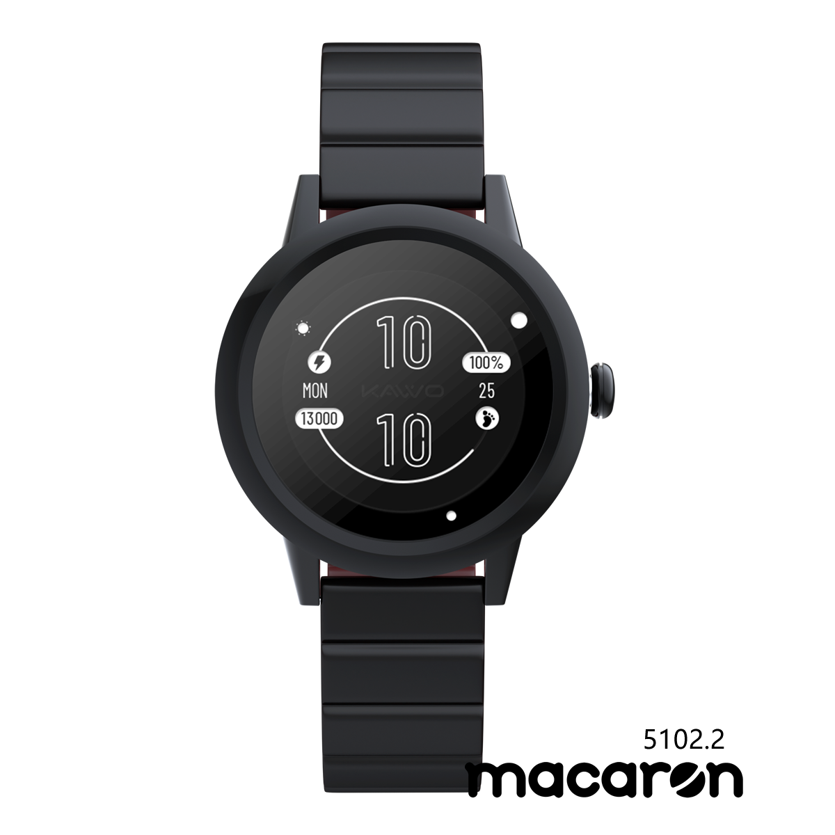 KAVVO Macaron - Mystic Black - Wine Red Strap