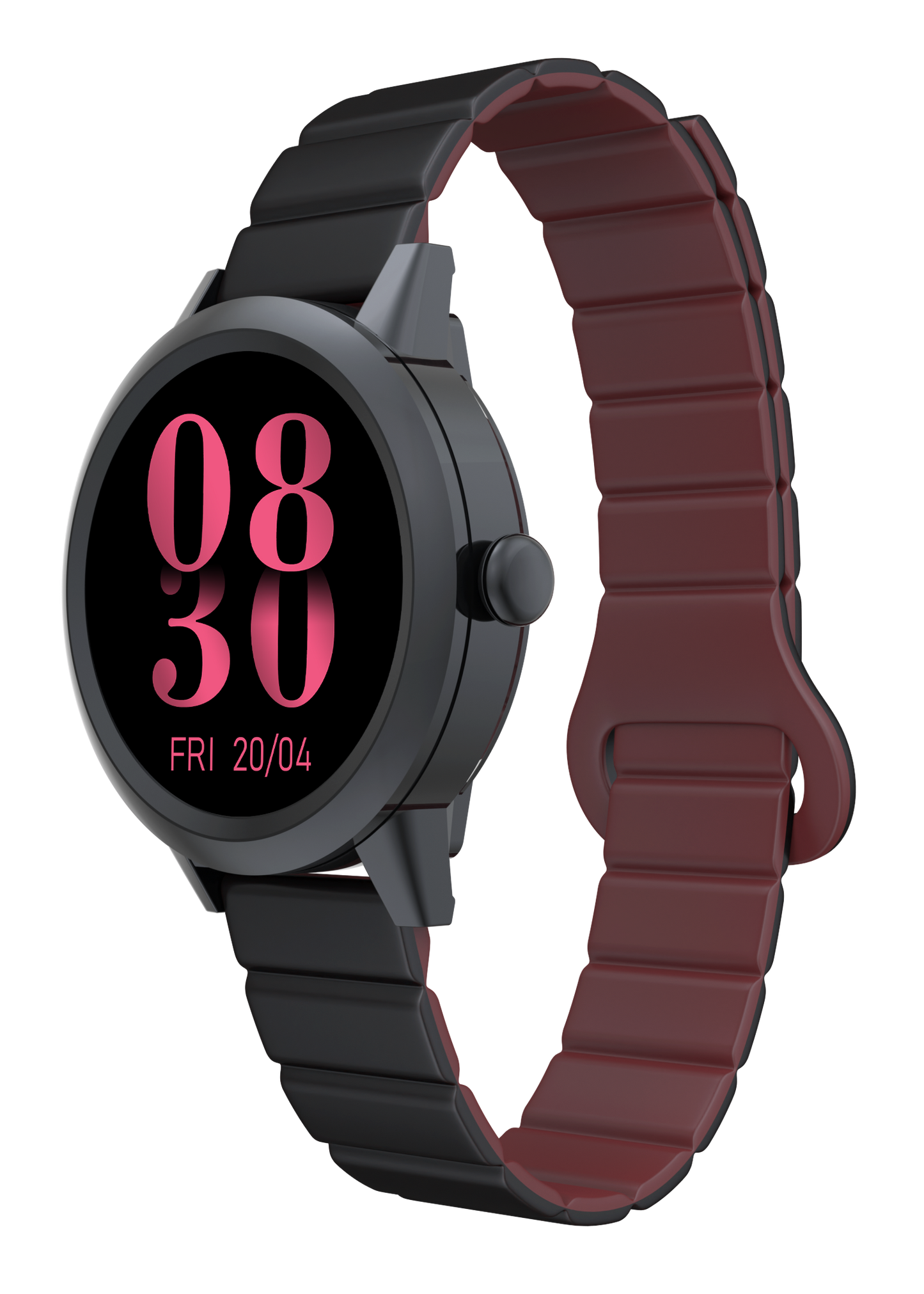 KAVVO Macaron - Mystic Black - Wine Red Strap