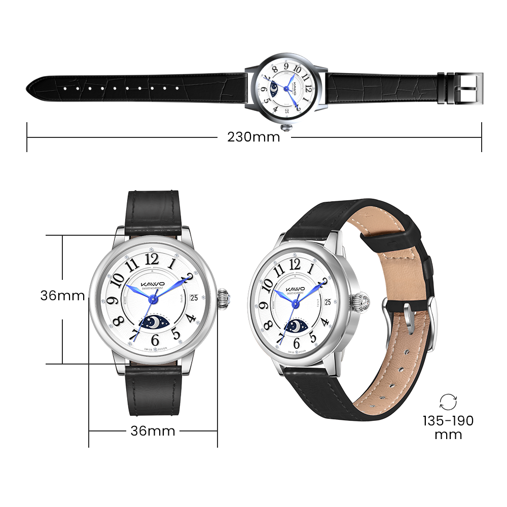 KAVVO Date - White Gold - Baby Pink Strap