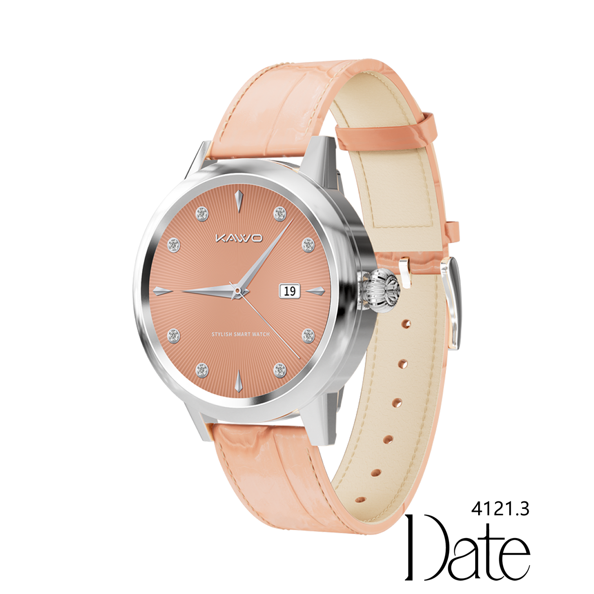 KAVVO Date - White Gold - Baby Pink Strap