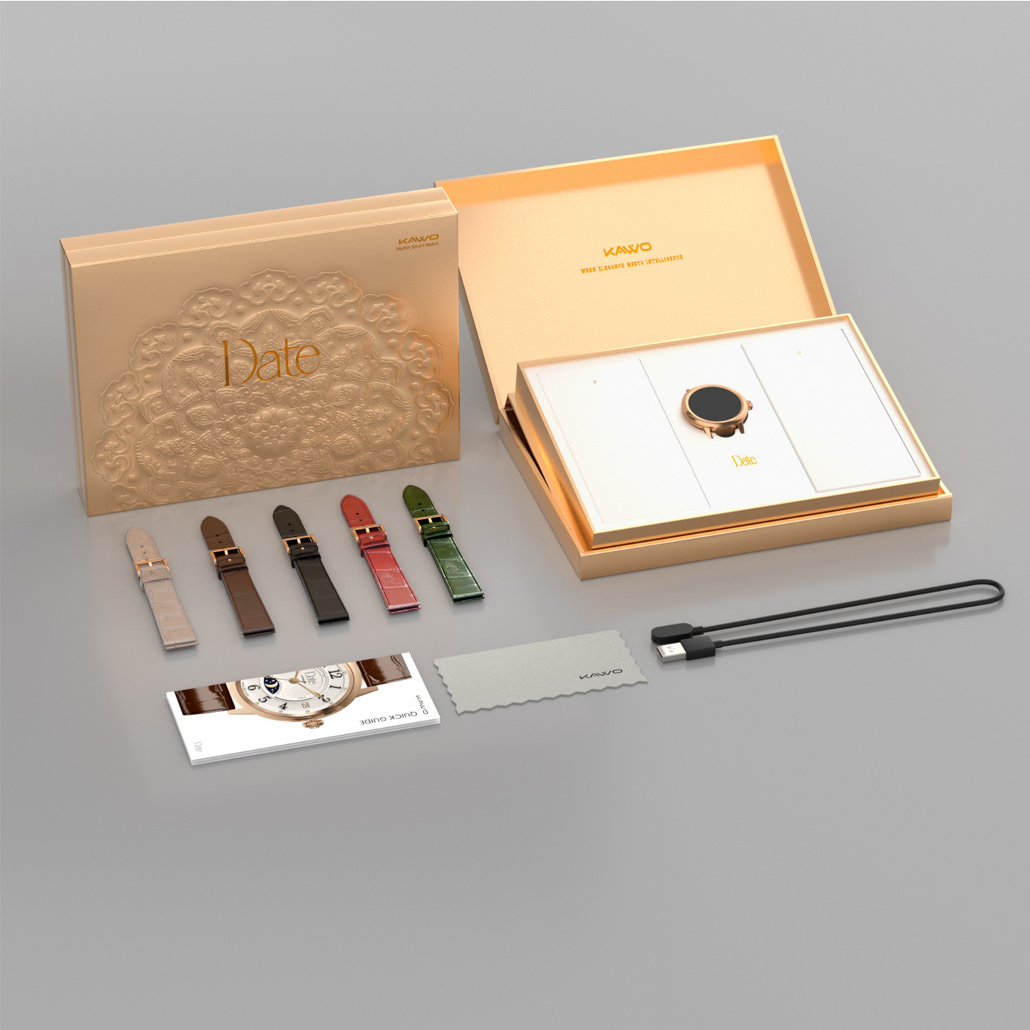 KAVVO Date - Pink Gold - 18K Gold Plated - Luxury Giftbox