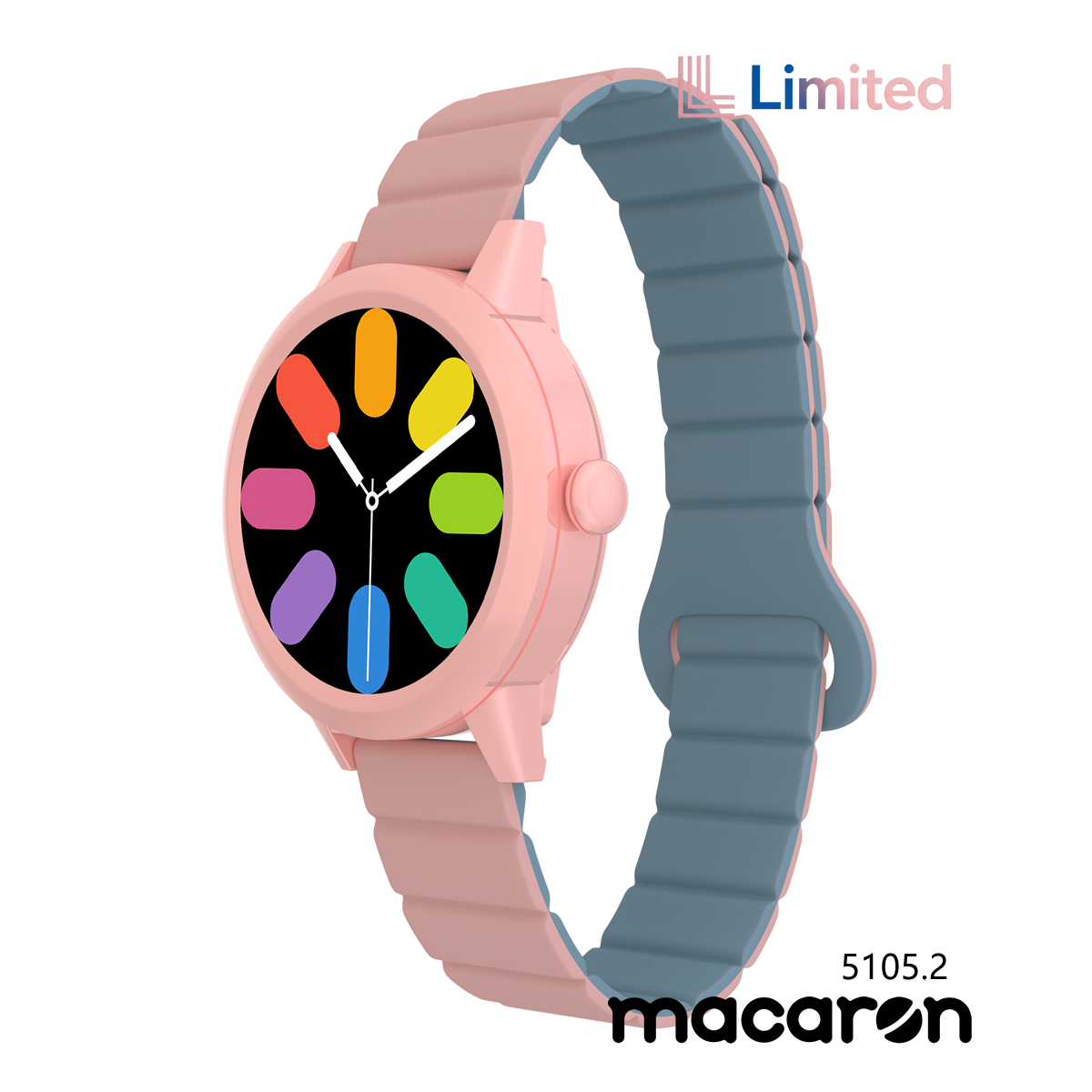 KAVVO Macaron - Sakura Pink - Pink & Blue Strap